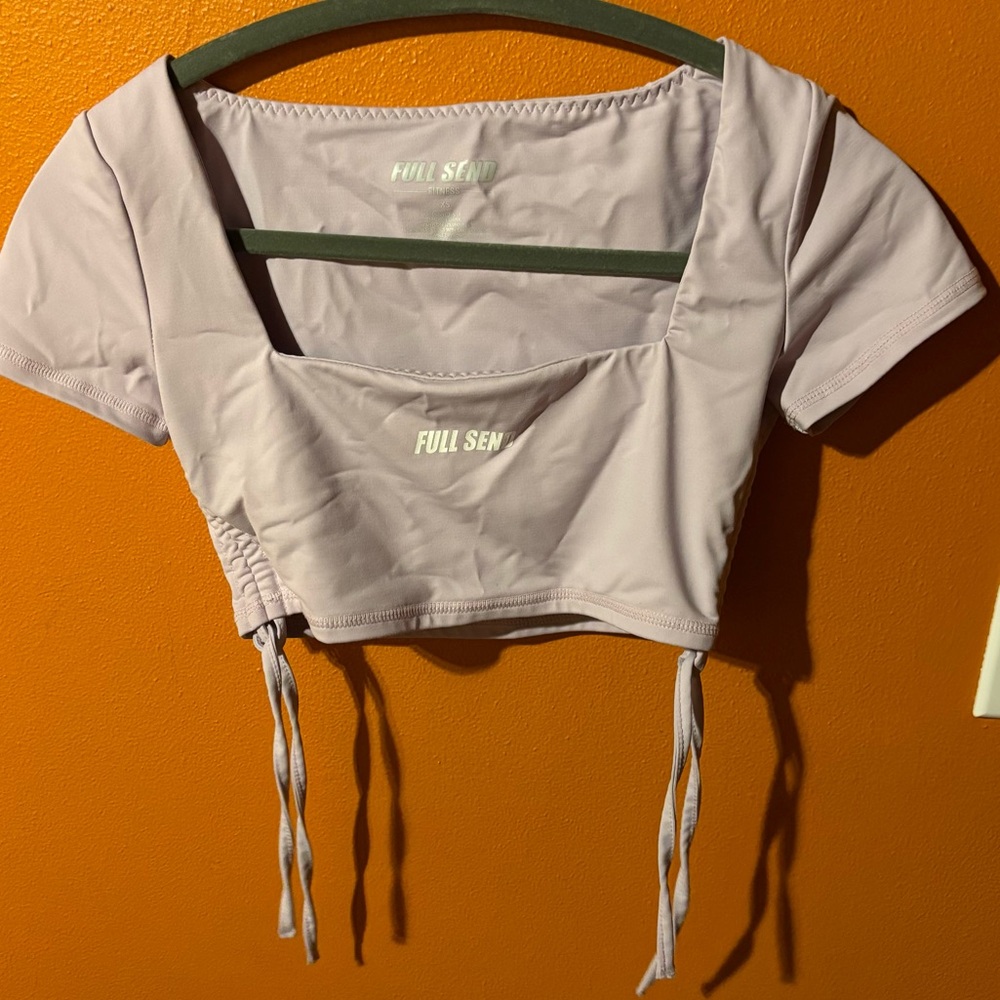 Full Send Fitness Purple Crop Top XS